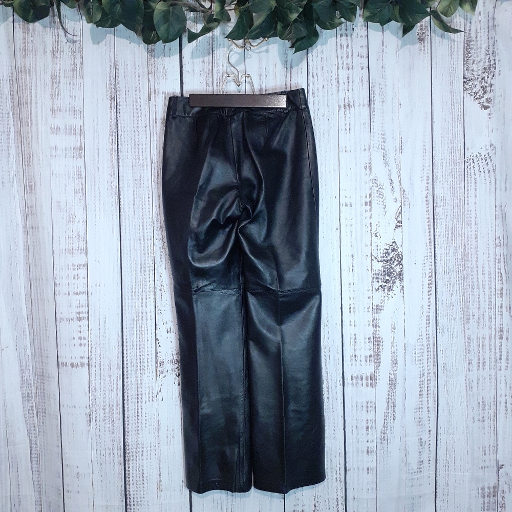 Alfani black leather y2k vintage high waisted straight leg trousers pants - Picture 5 of 11